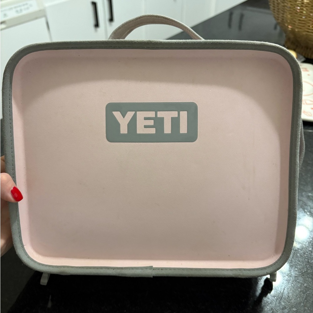 Yeti Pink Cooler Bag with Gray Trim